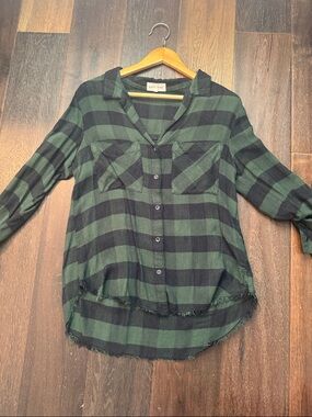 Bella Dahl soft plaid button down